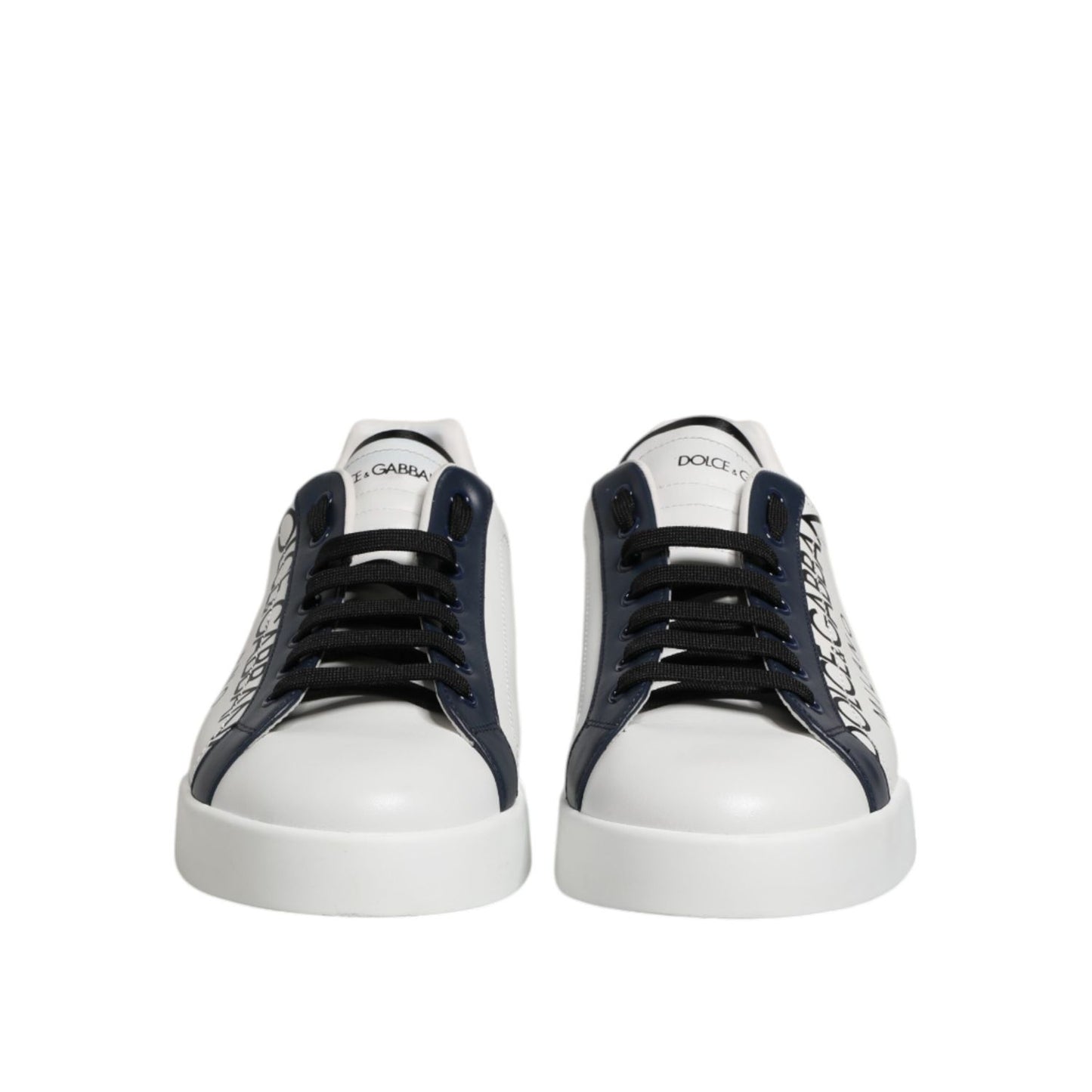 Dolce & Gabbana White Blue Crown Low Top Sneakers Shoes