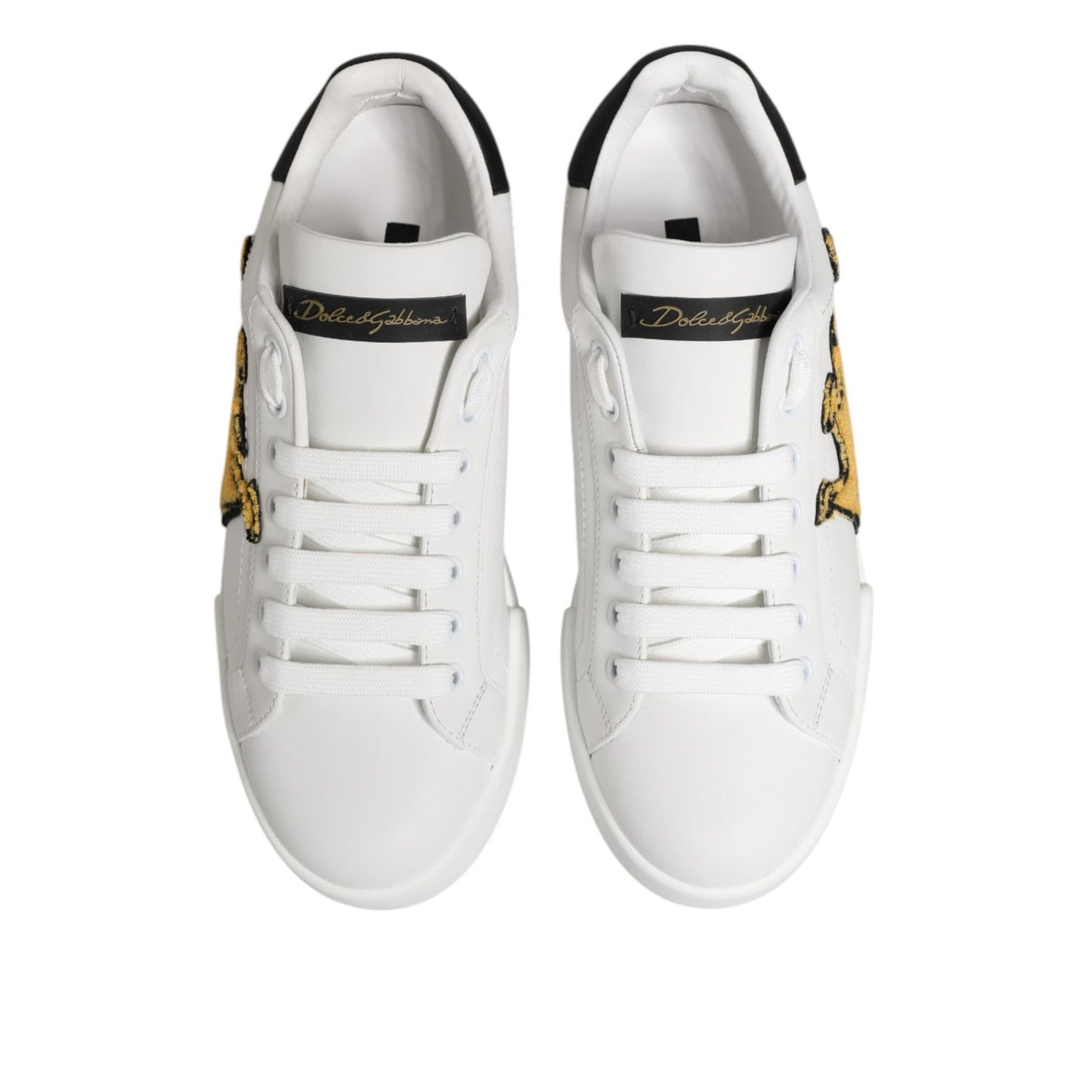 Dolce & Gabbana White Crown Patch Portofino Men Sneakers Shoes