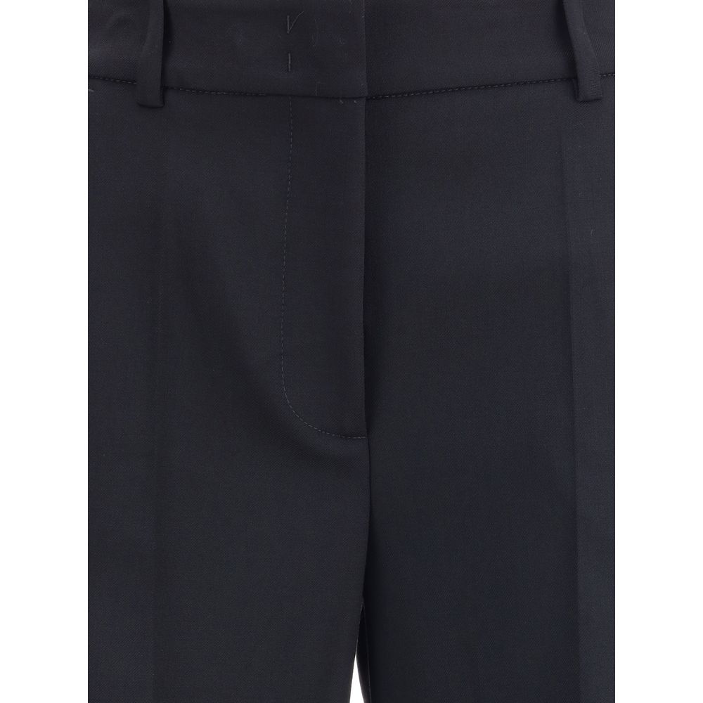 P.A.R.O.S.H. Black Fleece Wool Casual Pants