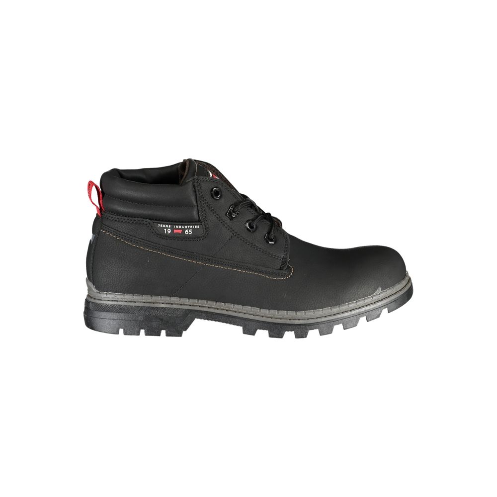 Carrera Black Polyester Ankle boot with laces, contrast details, and logo. Ideal for style and durability.