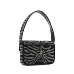 Staud Tommy Beaded Shoulder Bag ST2089204BKWHBB