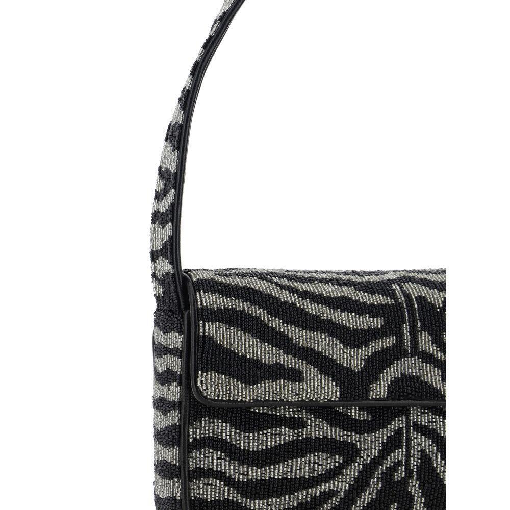 Staud Tommy Beaded Shoulder Bag ST2089204BKWHBB