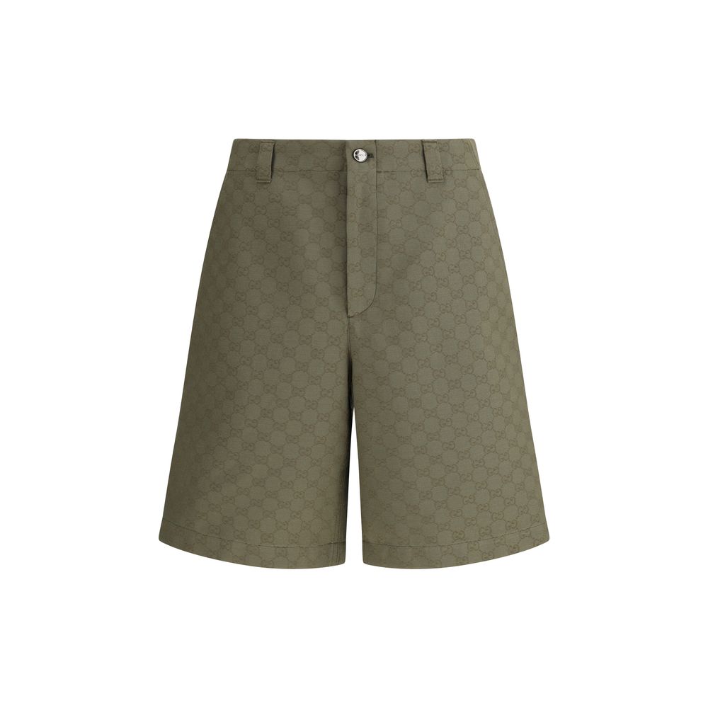 Gucci Green Cotton Bermuda Shorts