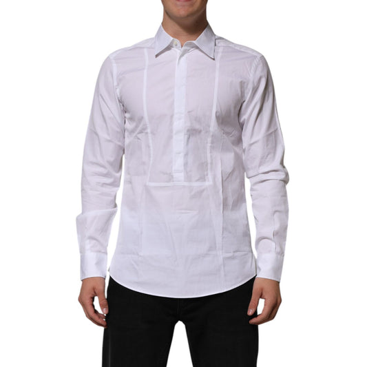Dolce & Gabbana White Poplin Cotton Formal Men Dress Shirt