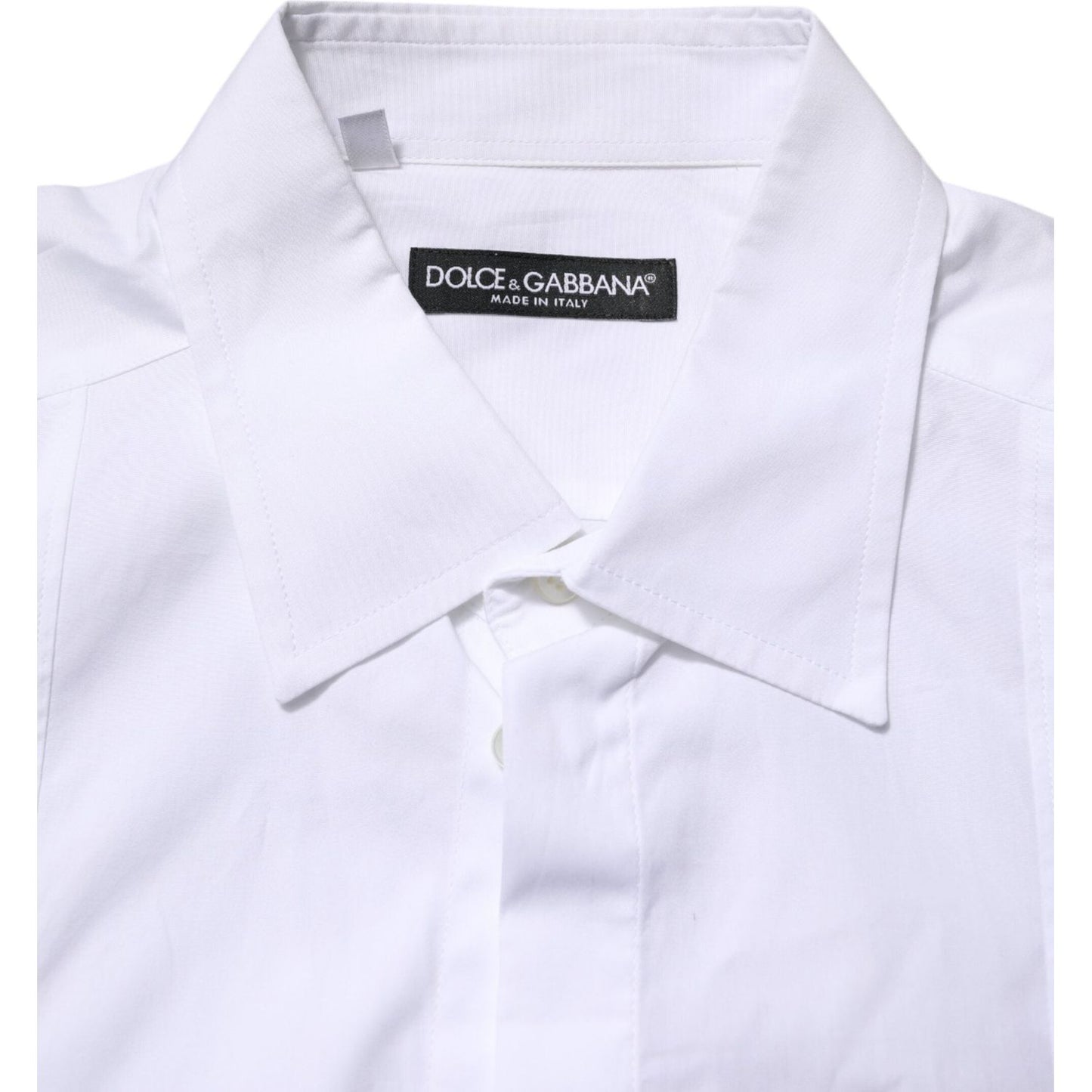 Dolce & Gabbana White Poplin Cotton Formal Men Dress Shirt TSH906807-40