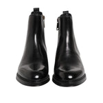 Dolce & Gabbana Black Chelsea Leather Mid Calf Boots Shoes MV7736-40