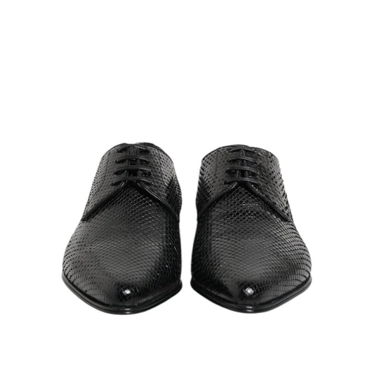 Dolce & Gabbana Black Exotic Leather Lace Up Derby Shoes MV7372-39