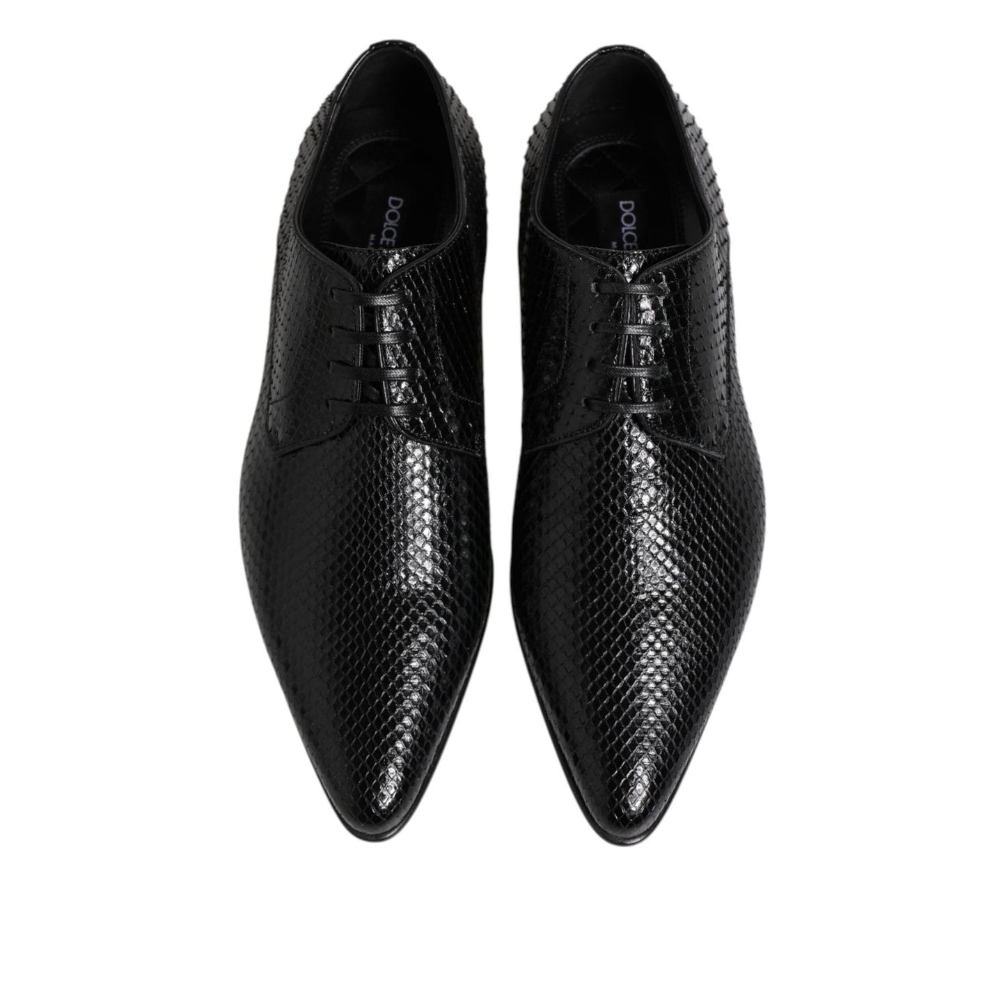 Dolce & Gabbana Black Exotic Leather Lace Up Derby Shoes MV7372-39