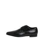 Dolce & Gabbana Black Exotic Leather Lace Up Derby Shoes MV7372-39