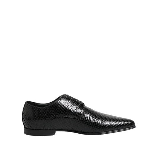 Dolce & Gabbana Black Exotic Leather Lace Up Derby Shoes MV7372-39