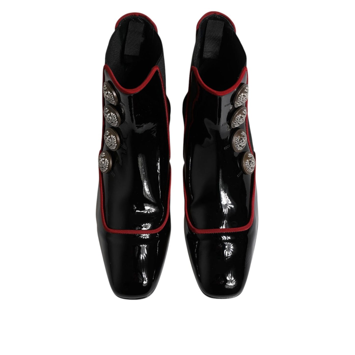 Dolce & Gabbana Black Jackie Buttoned Chelsea Boots Shoes