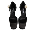 Dolce & Gabbana Black Leather Logo Ankle Strap Sandals Shoes LA11444-38.5