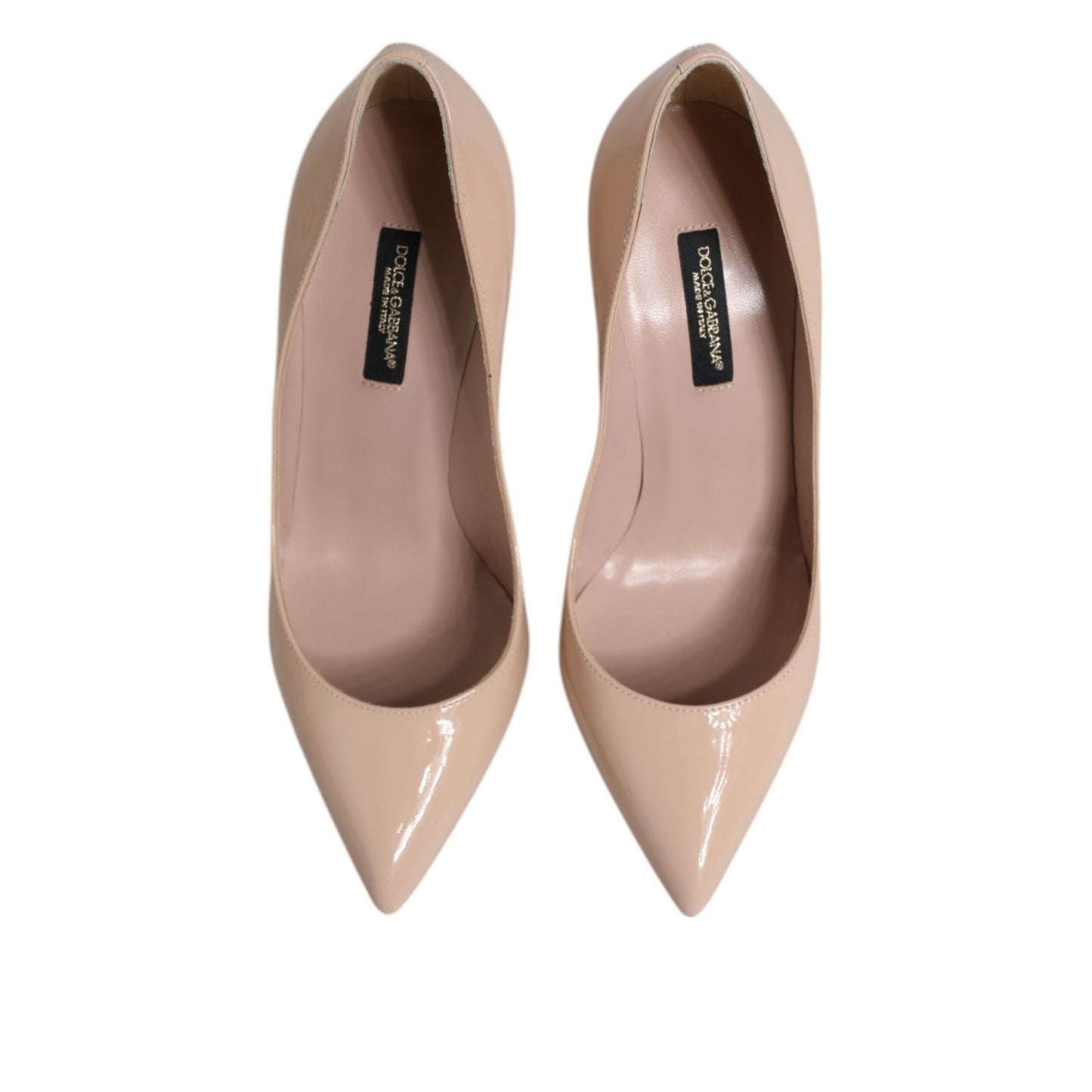 Dolce & Gabbana Beige Patent Leather Stiletto Heel Pumps Shoes