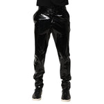 Dolce & Gabbana Black Polyester Mid Waist Men Trouser Pants PAN76626-48
