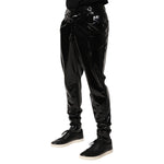 Dolce & Gabbana Black Polyester Mid Waist Men Trouser Pants PAN76626-48