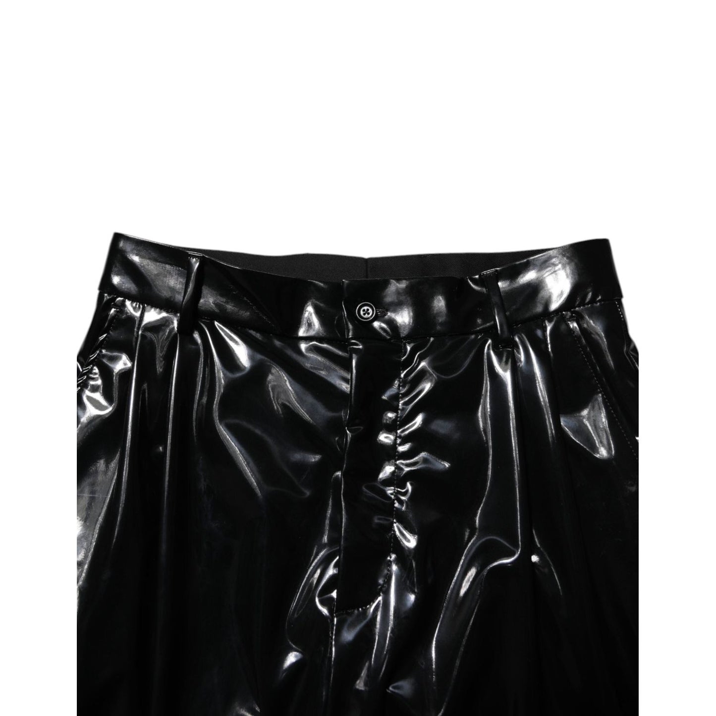 Dolce & Gabbana Black Polyester Mid Waist Men Trouser Pants PAN76626-48