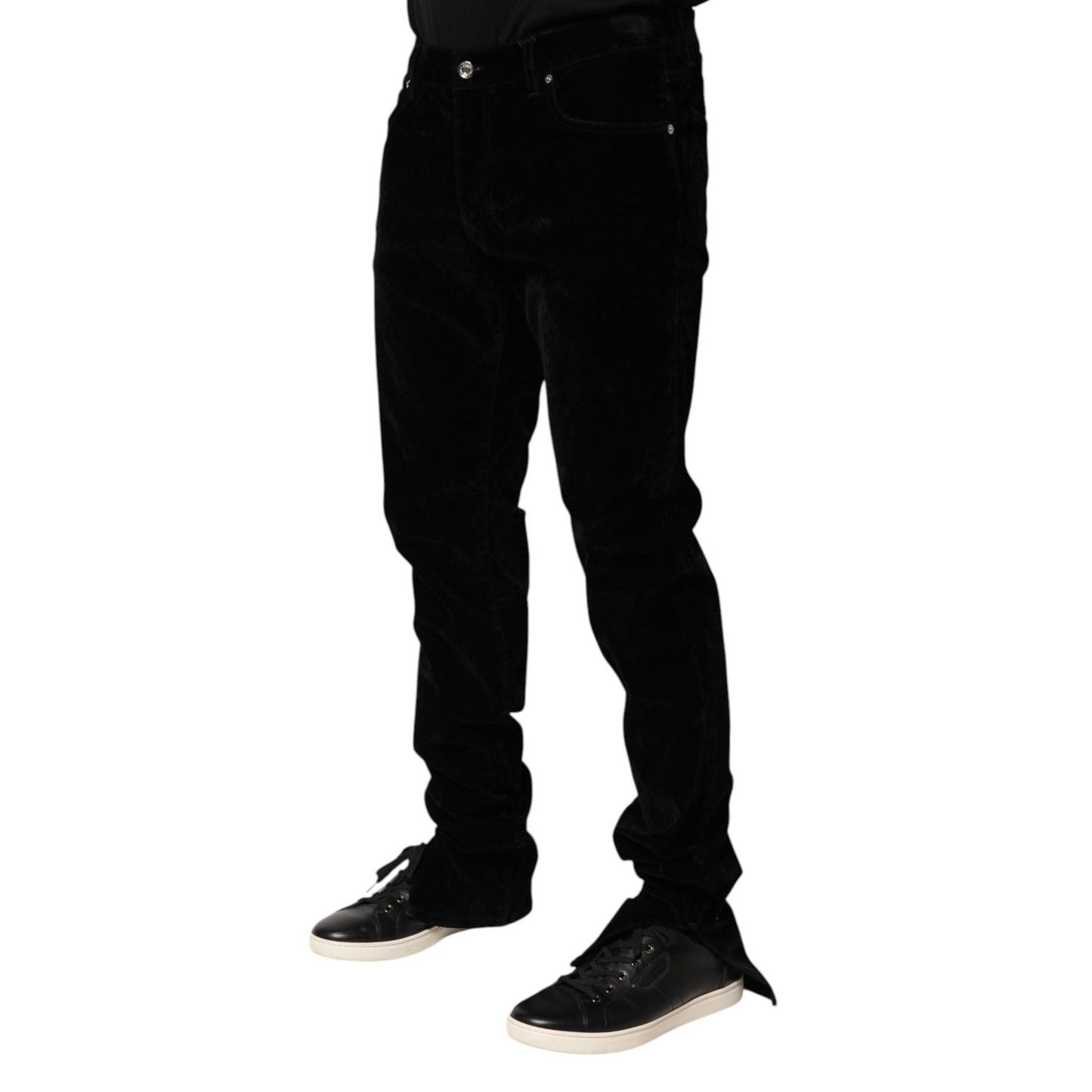 Dolce & Gabbana Black Cotton Men Dress Formal Trouser Pants PAN76630-52