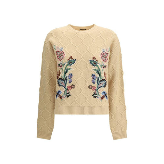 Etro Floral embroidery Sweater 1728,72470364320,Beige,Clothing,Etro,IT40 | M,IT42 | L,New with tags,Sweaters - Women - Clothing,Women,Women - Clothing ET-WRKE0252AV706M3791-IT40 | M