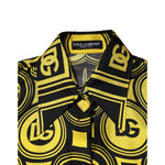 Dolce & Gabbana Yellow Silk Silver DG Logo Geometric T-shirt TSH90637-XS
