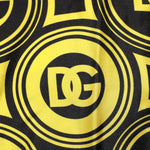Dolce & Gabbana Yellow Silk Silver DG Logo Geometric T-shirt TSH90637-XS