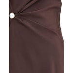 Loulou De Saison Silk midi Dress LO-ROANBROWN-S