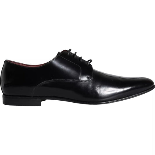 Dolce & Gabbana Black Calfskin Leather Derby Shoes MV5905-44