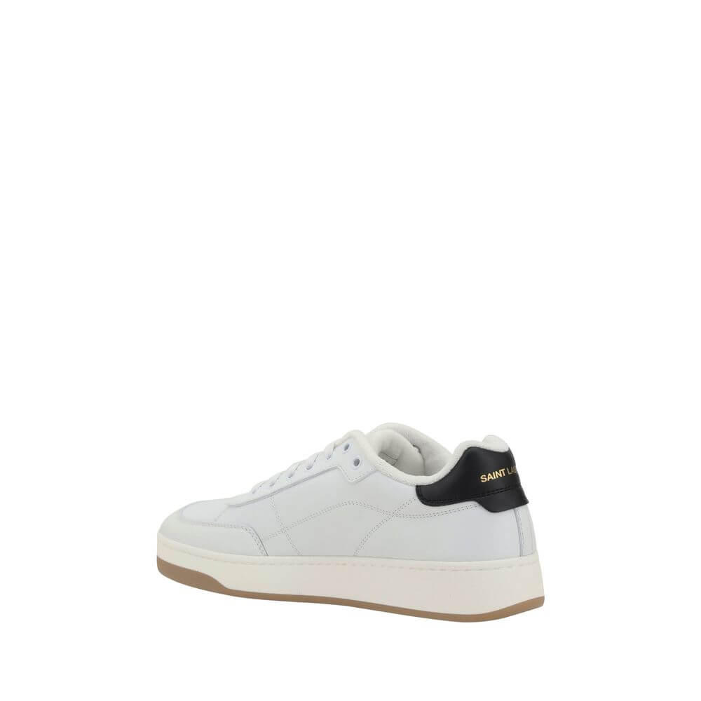 Saint Laurent White Calf Leather Bos Taurus Low Top Sneakers