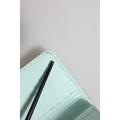 Dolce & Gabbana Mint Green Leather Bifold Continental Clutch Wallet