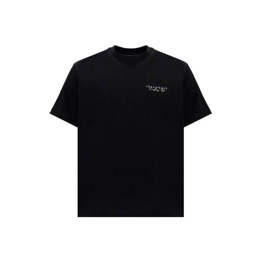 Loulou De Saison Black Wool Sweatshirt with elegant crew neck, long sleeves, and fine gold detail creating a sophisticated draped effect.