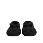 Dolce & Gabbana Black Wool Knit Slip On Ballerina Flats Shoes LA12809-38