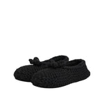 Dolce & Gabbana Black Wool Knit Slip On Ballerina Flats Shoes LA12809-38