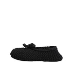 Dolce & Gabbana Black Wool Knit Slip On Ballerina Flats Shoes LA12809-38
