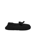 Dolce & Gabbana Black Wool Knit Slip On Ballerina Flats Shoes LA12809-38