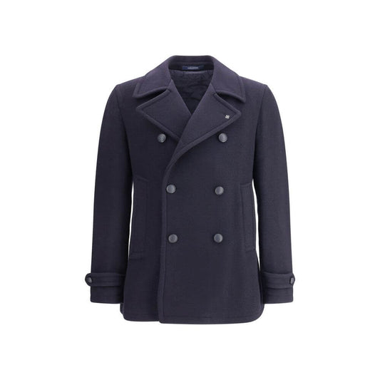 Tagliatore Blue Wool Coat