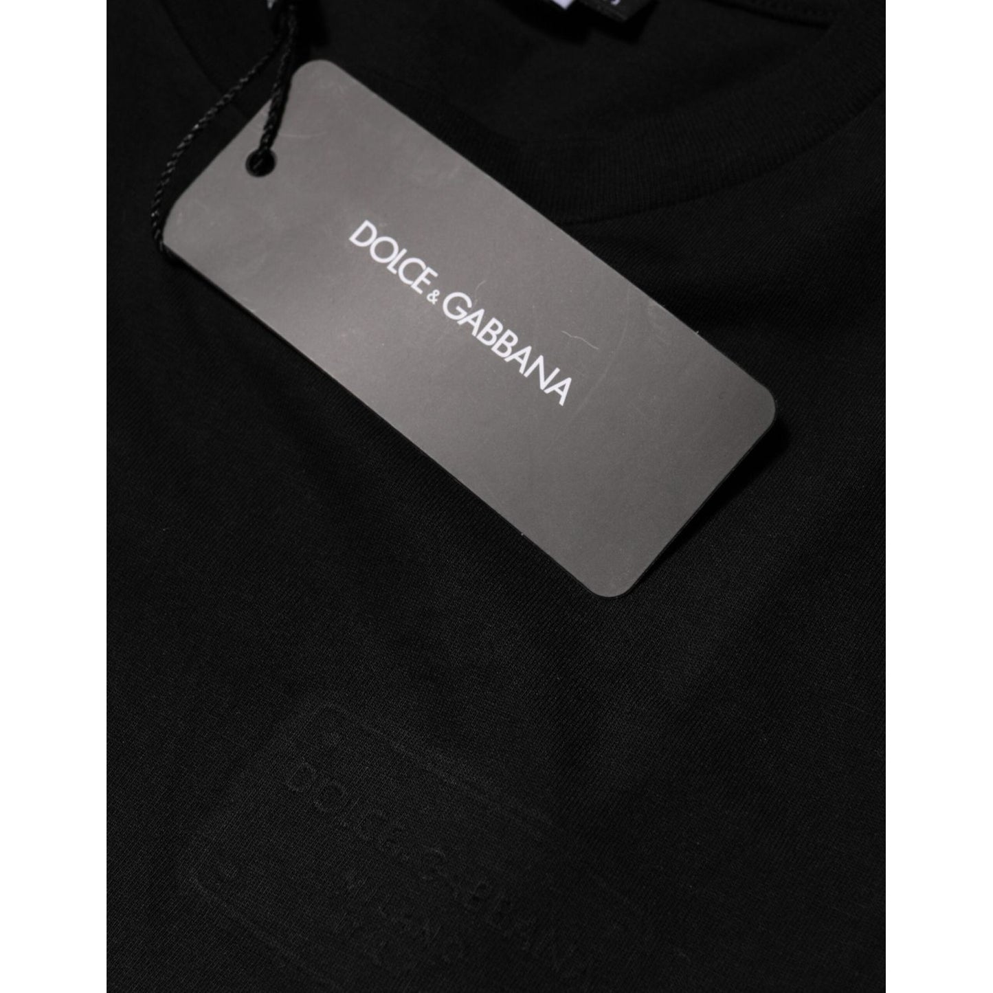 Dolce & Gabbana Black Cotton Crew Neck Short Sleeves T-shirt TSH91044-50