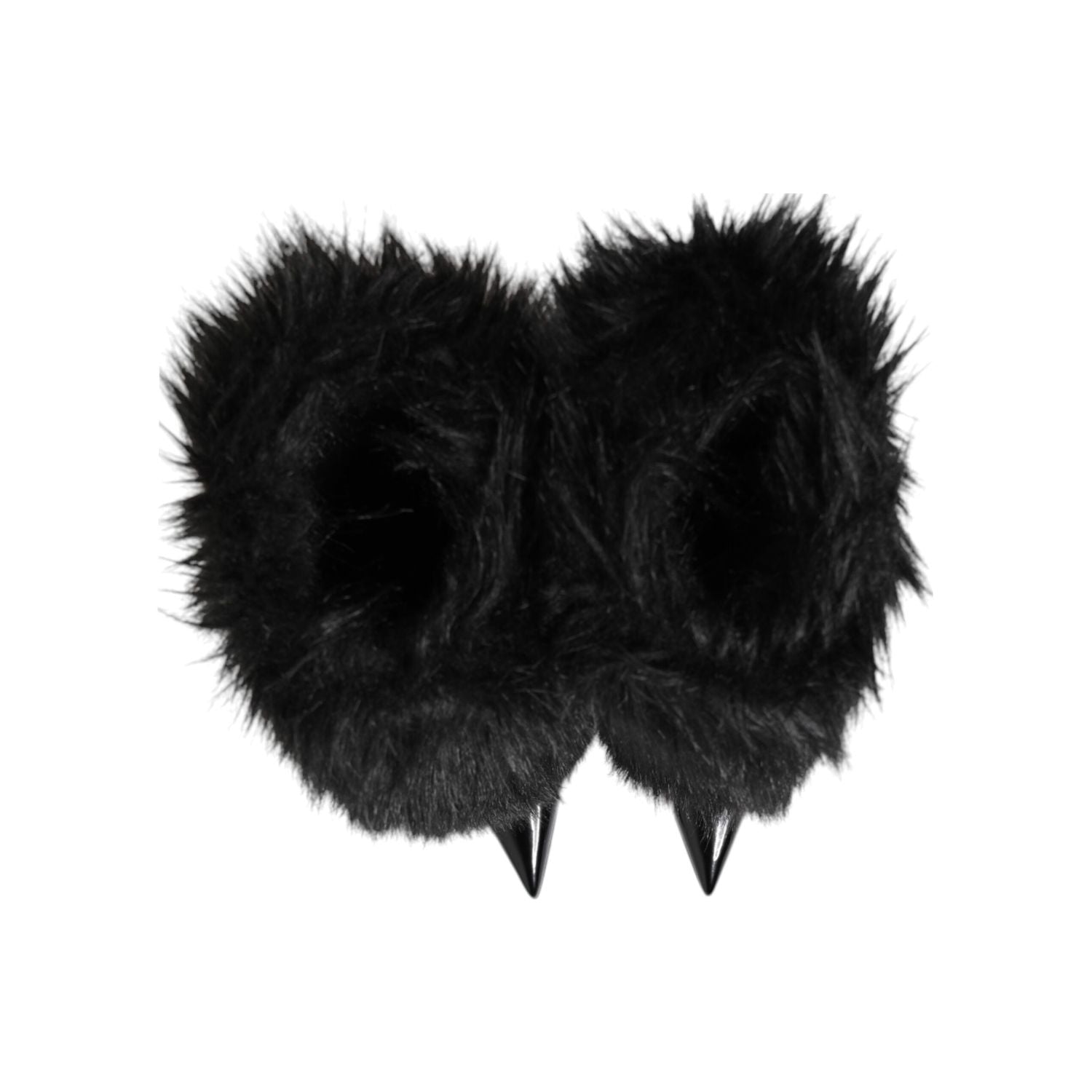 Dolce & Gabbana Black Faux Fur Pointed Knee High Stiletto Boots Shoes