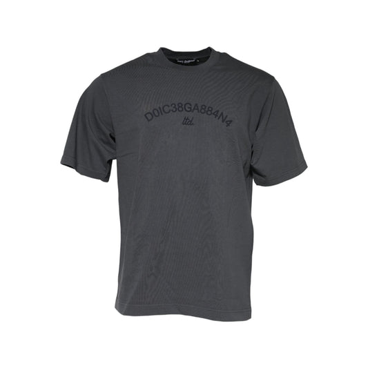 Dolce & Gabbana Gray Logo Graphic Cotton Crew Neck T-shirt TSH91048-48