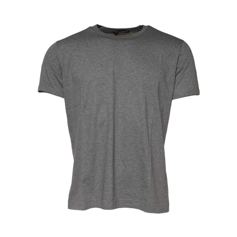 Dolce & Gabbana Gray Cotton Crew Neck Short Sleeves T-shirt TSH91055-48