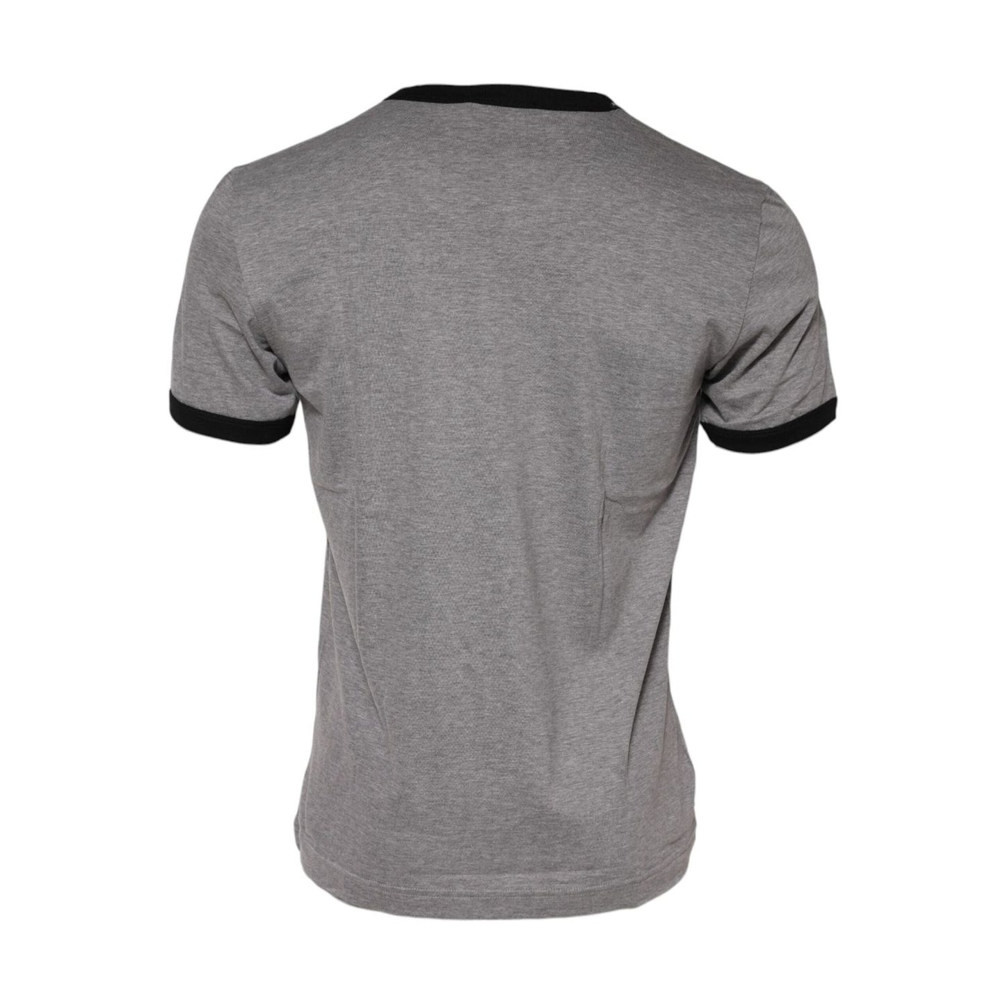 Dolce & Gabbana Gray Sacred Heart Cotton Crew Neck T-shirt TSH91058-48
