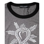 Dolce & Gabbana Gray Sacred Heart Cotton Crew Neck T-shirt TSH91058-48
