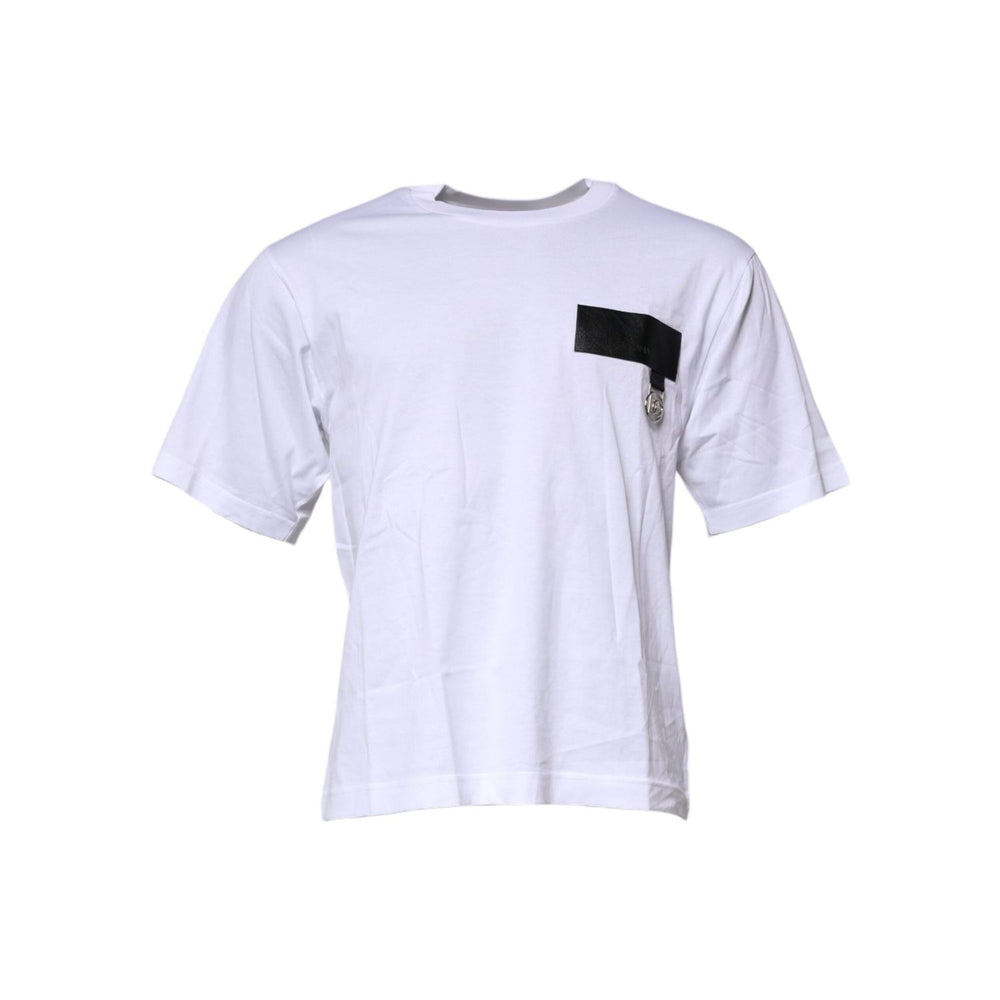 Dolce & Gabbana White Logo Crew Neck Short Sleeves T-shirt TSH91292-44