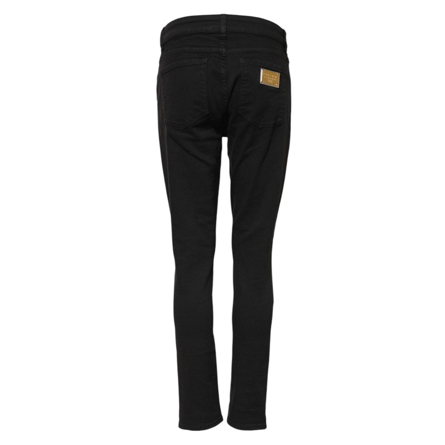 Dolce & Gabbana Black Cotton Skinny Mid Waist Denim Jeans PAN76545-42