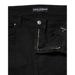 Dolce & Gabbana Black Cotton Skinny Mid Waist Denim Jeans PAN76545-42