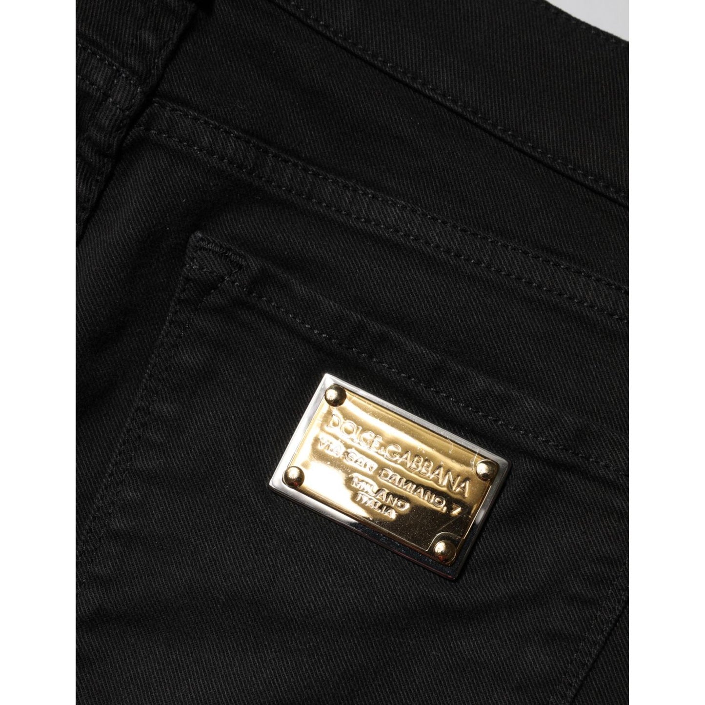 Dolce & Gabbana Black Cotton Skinny Mid Waist Denim Jeans PAN76545-42