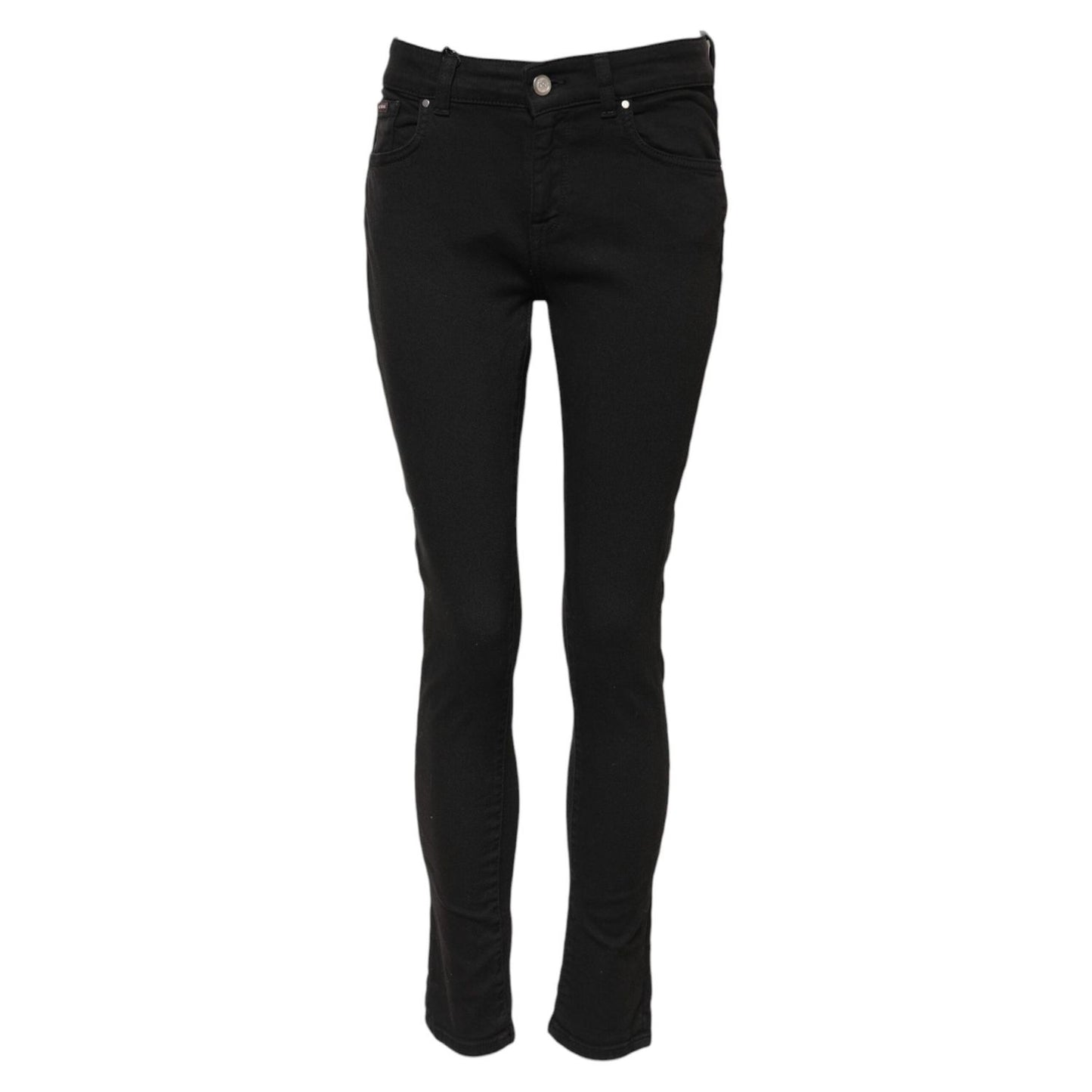 Dolce & Gabbana Black Cotton Skinny Mid Waist Denim Jeans PAN76546-38