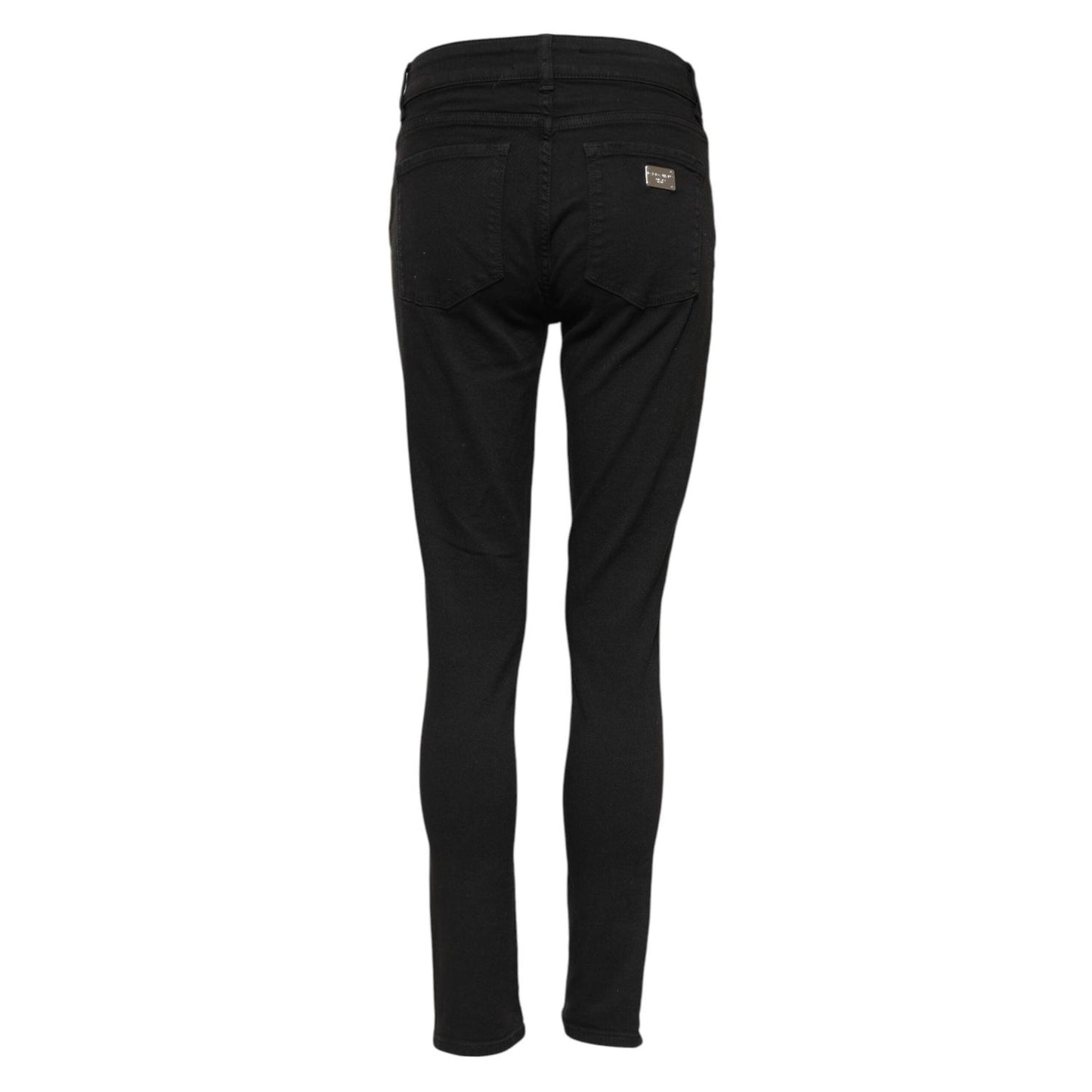 Dolce & Gabbana Black Cotton Skinny Mid Waist Denim Jeans PAN76547-40