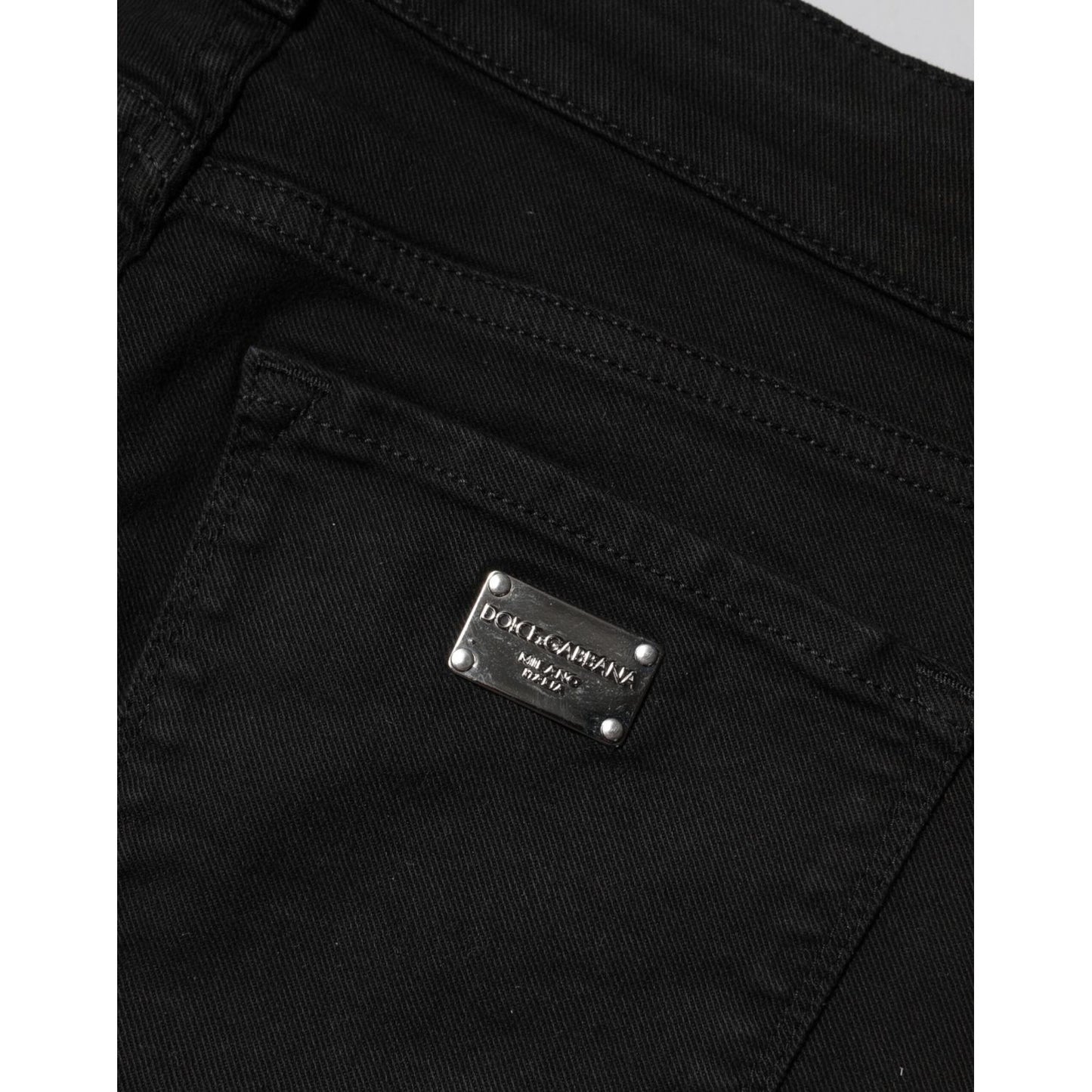 Dolce & Gabbana Black Cotton Skinny Mid Waist Denim Jeans PAN76547-40