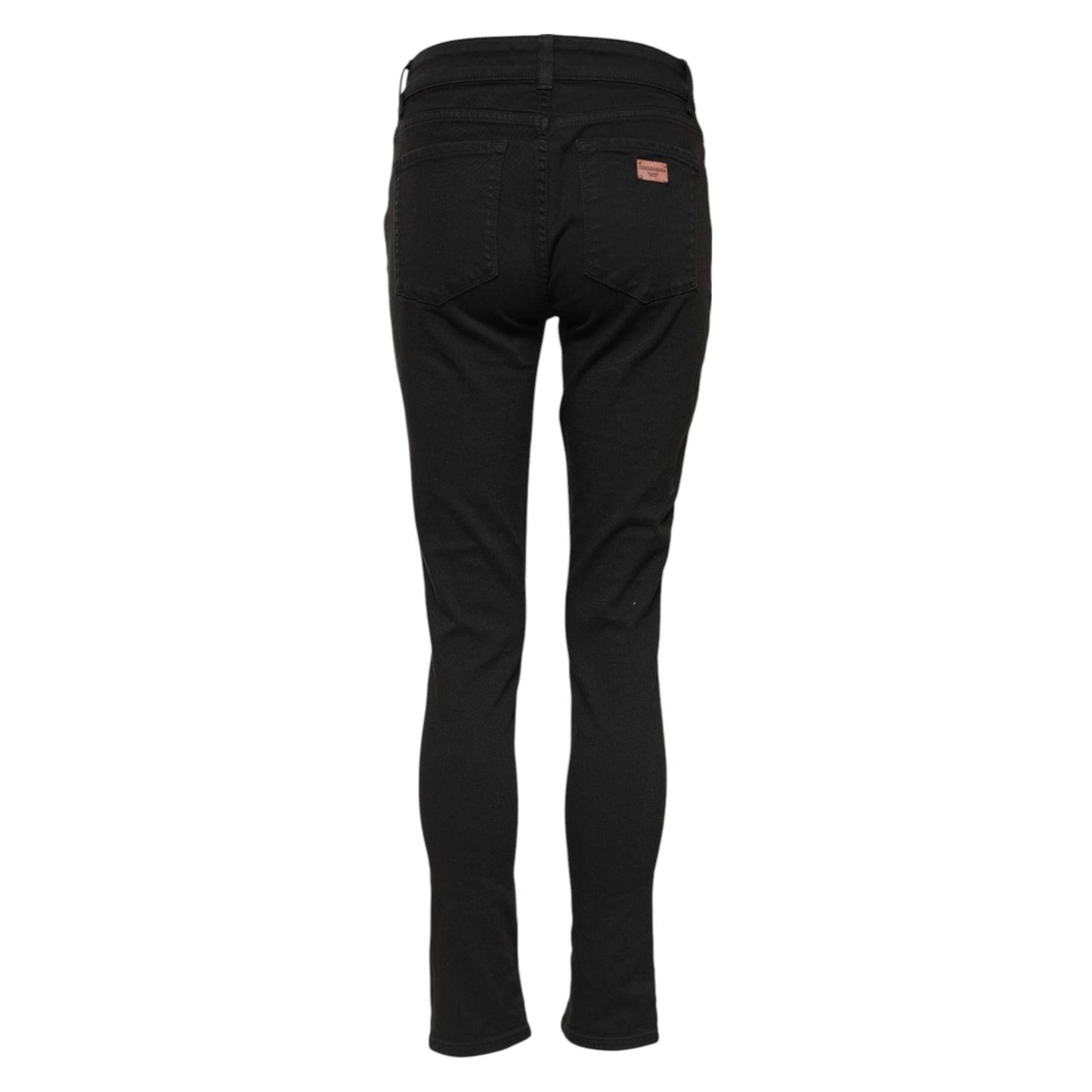 Dolce & Gabbana Black Cotton Skinny Mid Waist Denim Jeans PAN76548-44