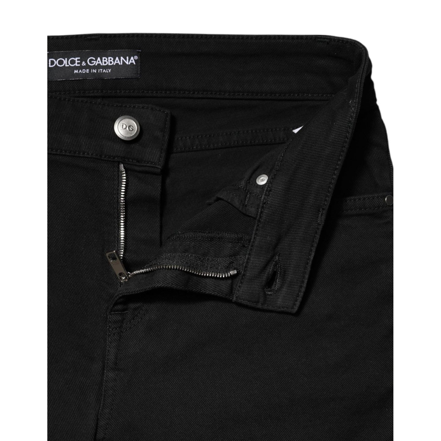 Dolce & Gabbana Black Cotton Skinny Mid Waist Denim Jeans PAN76548-44