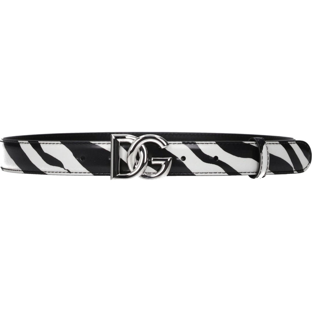 Dolce & Gabbana Black Leather Belts DO-8547215376649-80 CM / 32 INCHES